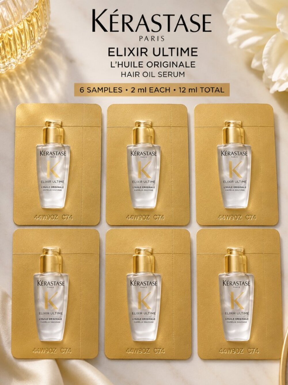 Kérastase Elixir Ultime L'Huile Hair Oil Samples (6 x 2mL) = 12ml